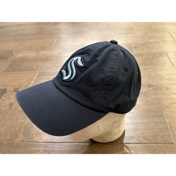 American Needle Mens Navy NHL Seattle Kraken Adjustable Strapback Hat Cap - Picture 4 of 9